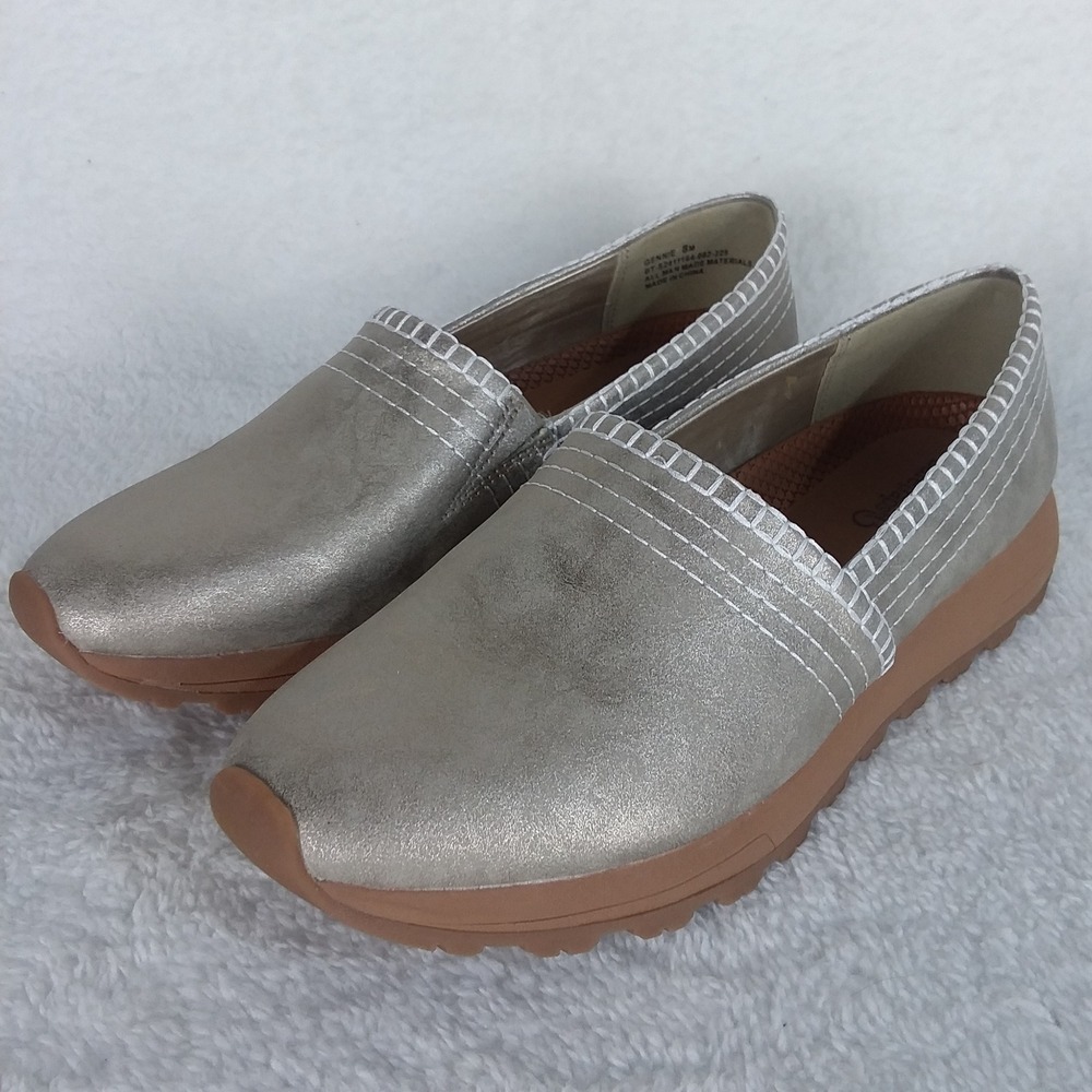 Baretraps Gennie Slip On Champagne Metallic Gold Loafer Comfort Shoe Women's 8M